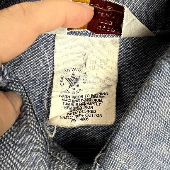 Vintage Carhartt Gray Jacket Shirt Mens L Denim Canvas Union Label USA Chore - Picture 5 of 10